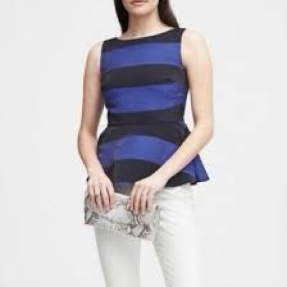 Banana Republic New‎ sleeveless striped peplum top
